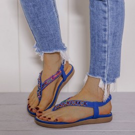 Knitting Slip On Comfy Clip Toe Beach Flat Sandals