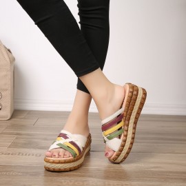 Woven Hollow Platform Sandasl