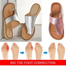 Plus Size Women Comfy Soft Leopard Clip Toe Flat Slippers