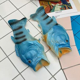 Women Funny Fish Shape Casual Beach Slidders Slippers
