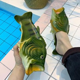 Women Funny Fish Shape Casual Beach Slidders Slippers