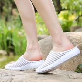 Stripe Breathable Mesh Beach Slippers