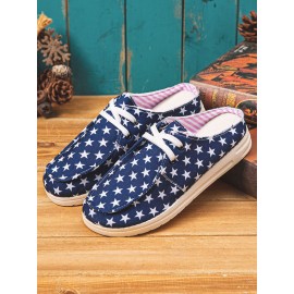 Plus Size Women Casual Leopard Drawstring Breathable Comfy Closed Toe Slippers