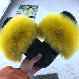 Plus Size Women Plush Decor Comfy Non Slip Sliders Slippers