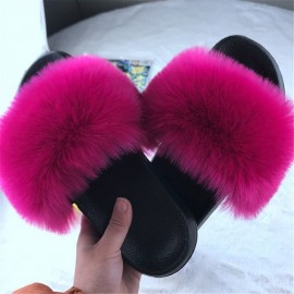 Plus Size Women Plush Decor Comfy Non Slip Sliders Slippers