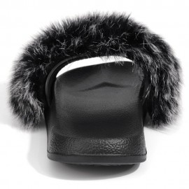 Plus Size Women Plush Decor Comfy Non Slip Sliders Slippers