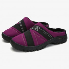 Women Winter Warm Lining Closed Toe Flat Home Slippers