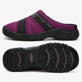 Women Winter Warm Lining Closed Toe Flat Home Slippers