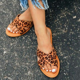 Women Cross Strap Comfy Non Slip Beach Casual Flat Slippers