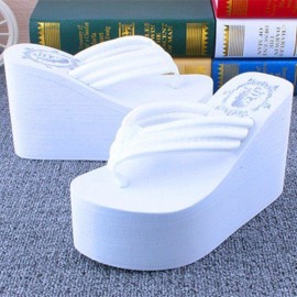 EVA Clip Toe Flip Flops High Heels Platform Beach Slippers